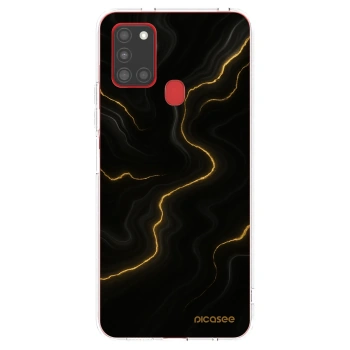 Picasee διαφανής θήκη σιλικόνης Samsung Galaxy A21s - Thunder