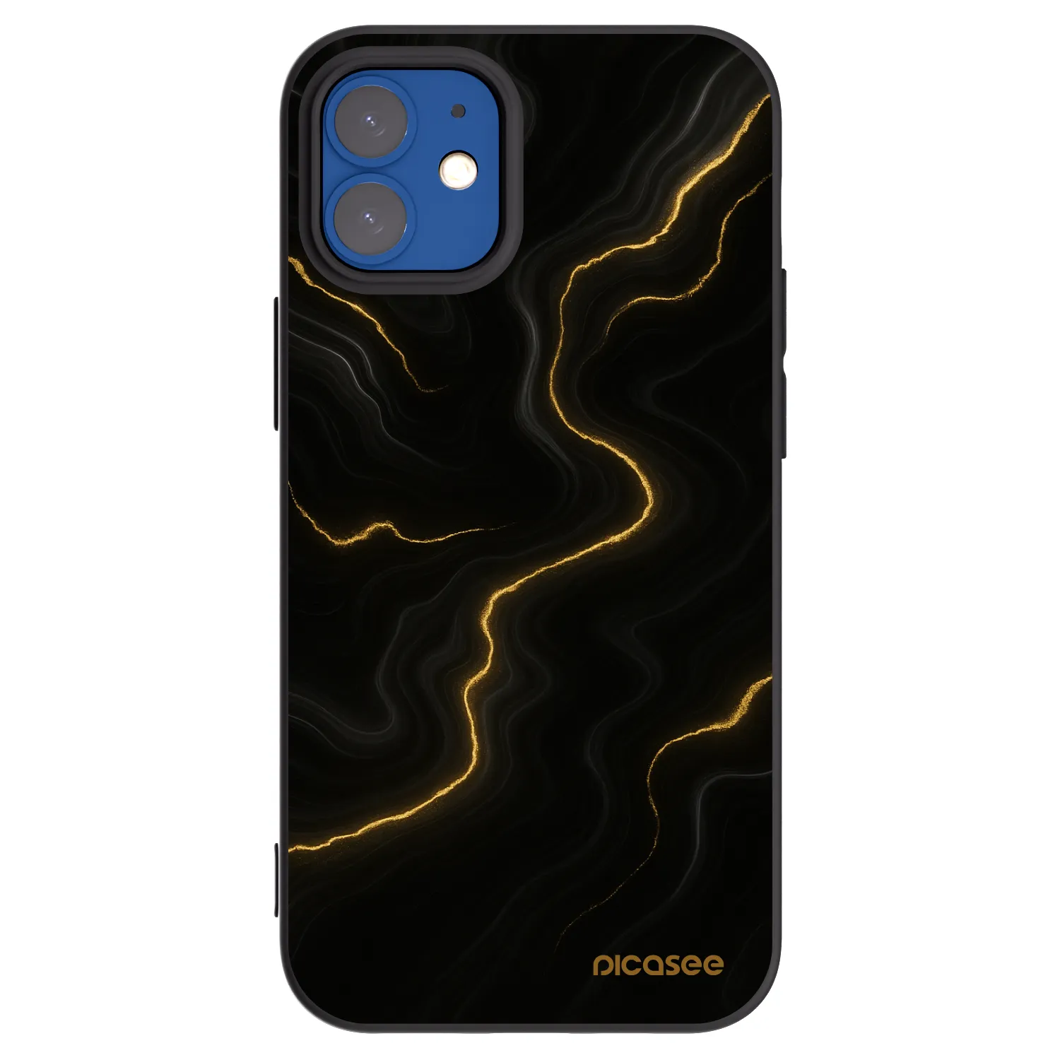 Picasee Μαύρη θήκη σιλικόνης για Apple iPhone 12 mini - Thunder