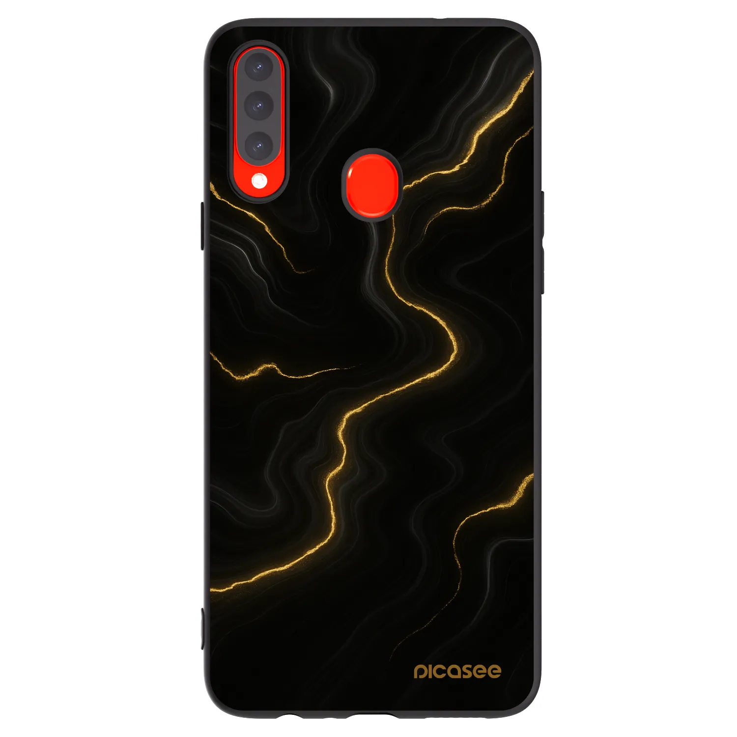 Picasee Μαύρη θήκη σιλικόνης για Samsung Galaxy A20s - Thunder