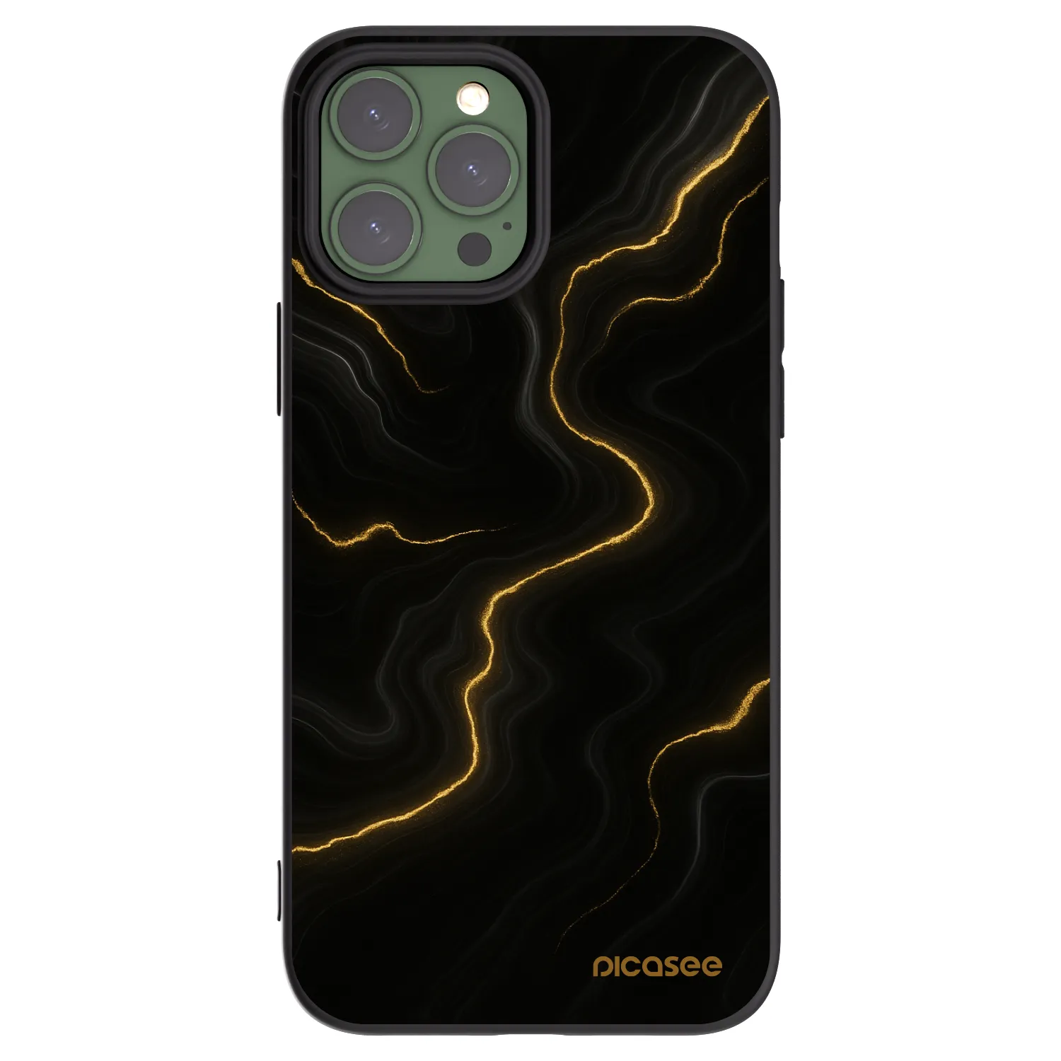 Picasee Μαύρη θήκη σιλικόνης για Apple iPhone 13 Pro Max - Thunder