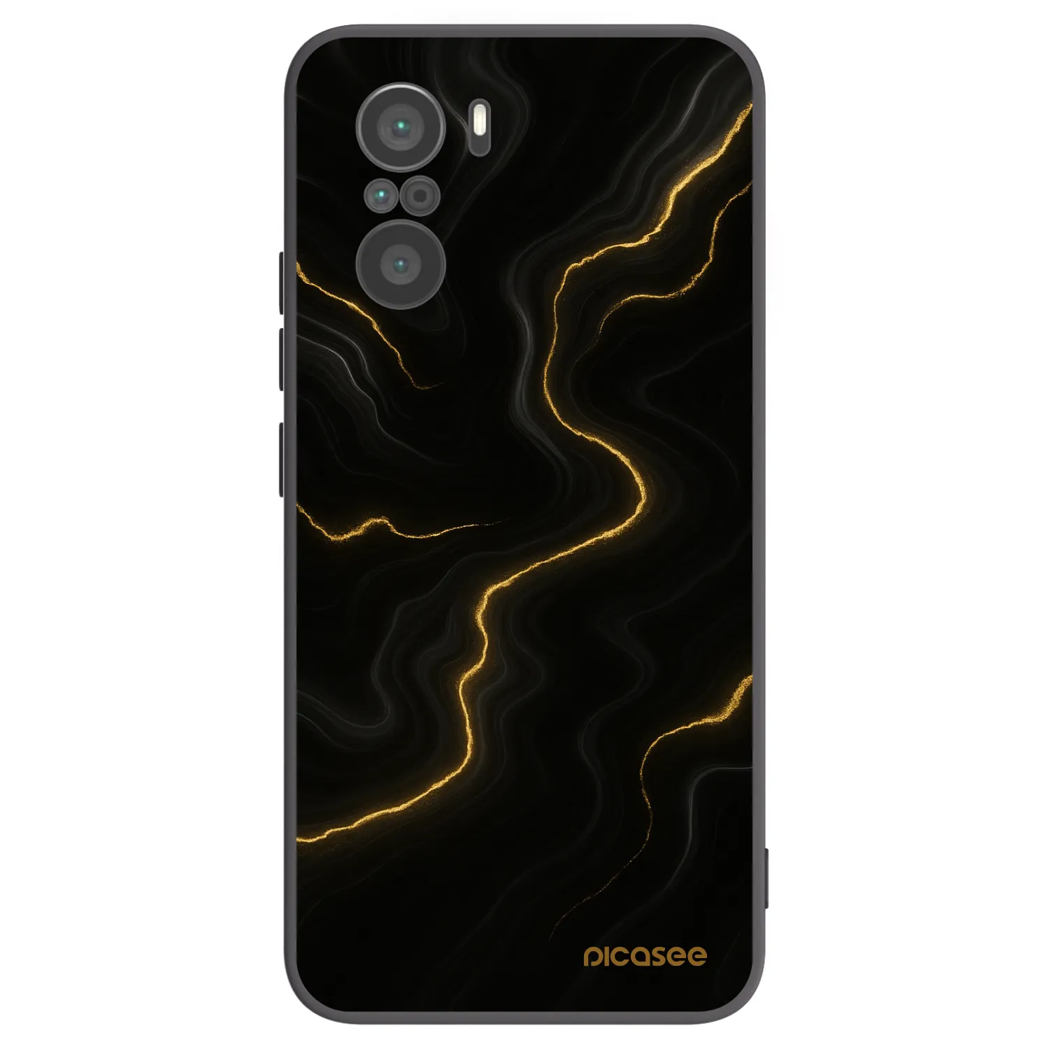Picasee Μαύρη θήκη σιλικόνης για Xiaomi Poco F3 - Thunder