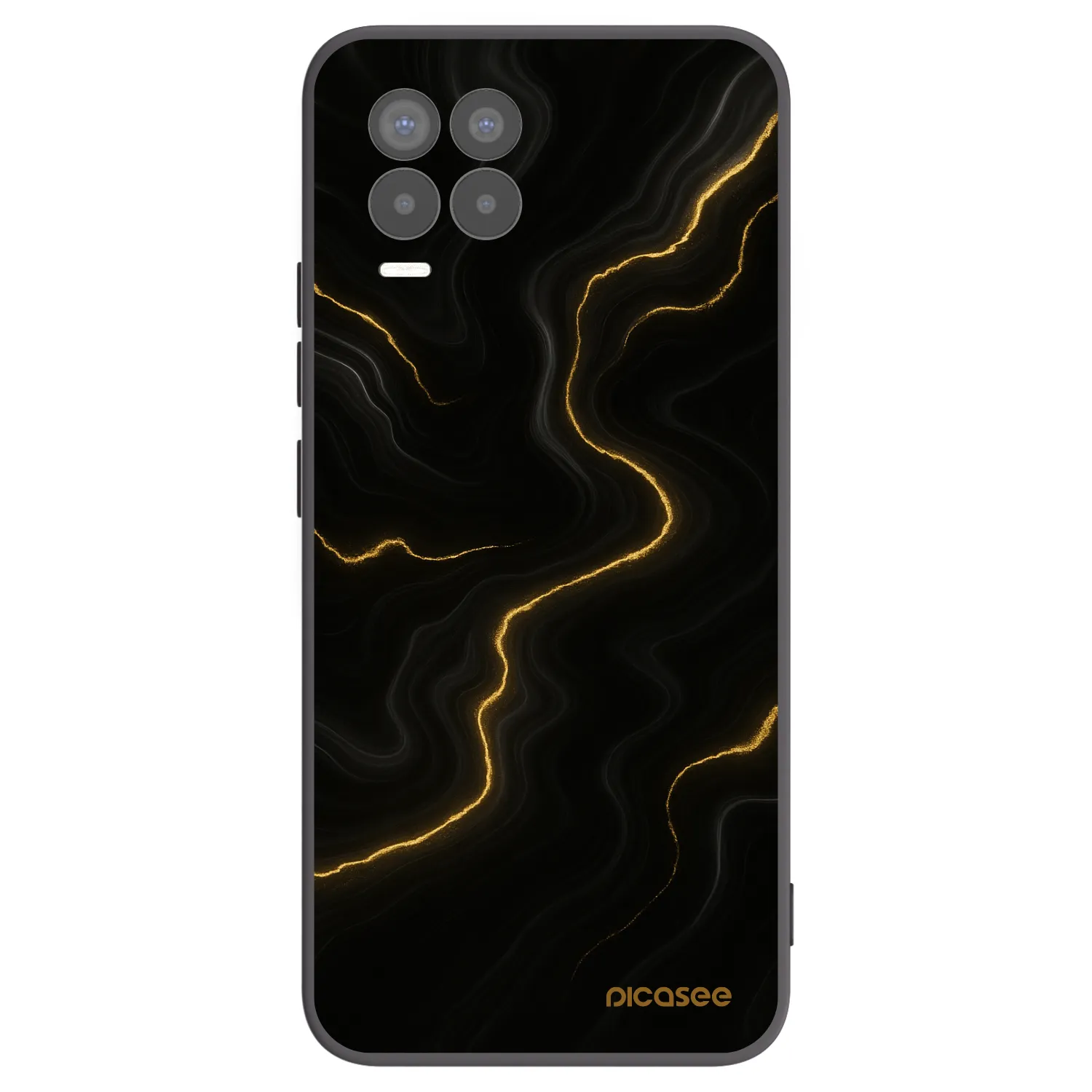 Picasee Μαύρη θήκη σιλικόνης για Realme 8 4G - Thunder