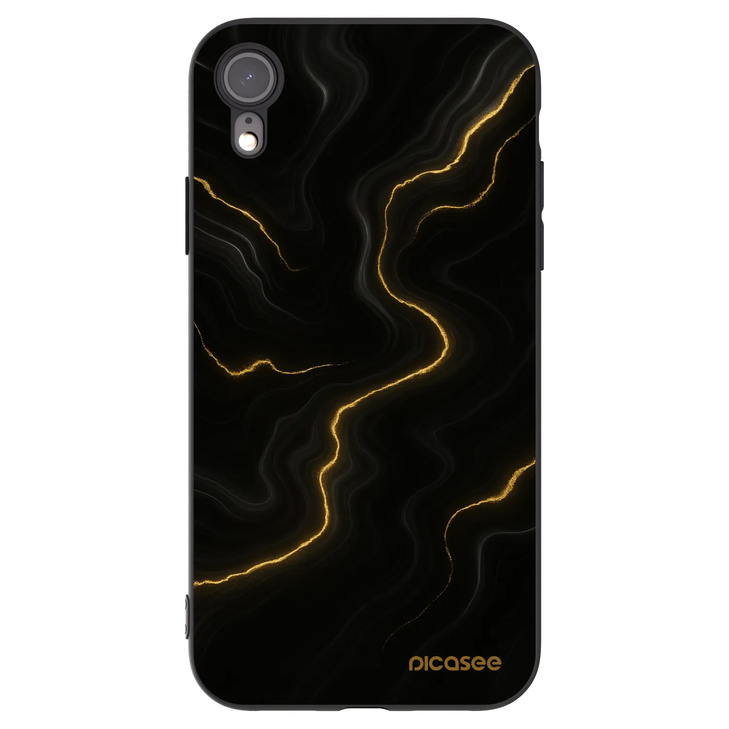 Picasee Μαύρη θήκη σιλικόνης για Apple iPhone XR - Thunder