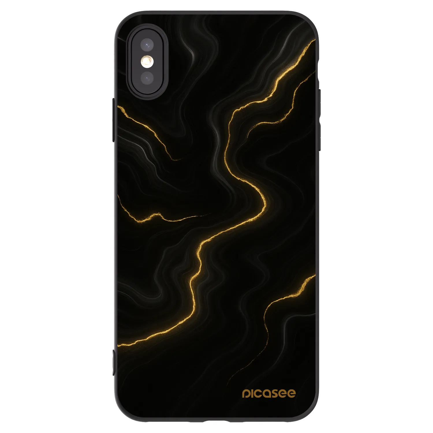 Picasee Μαύρη θήκη σιλικόνης για Apple iPhone XS Max - Thunder