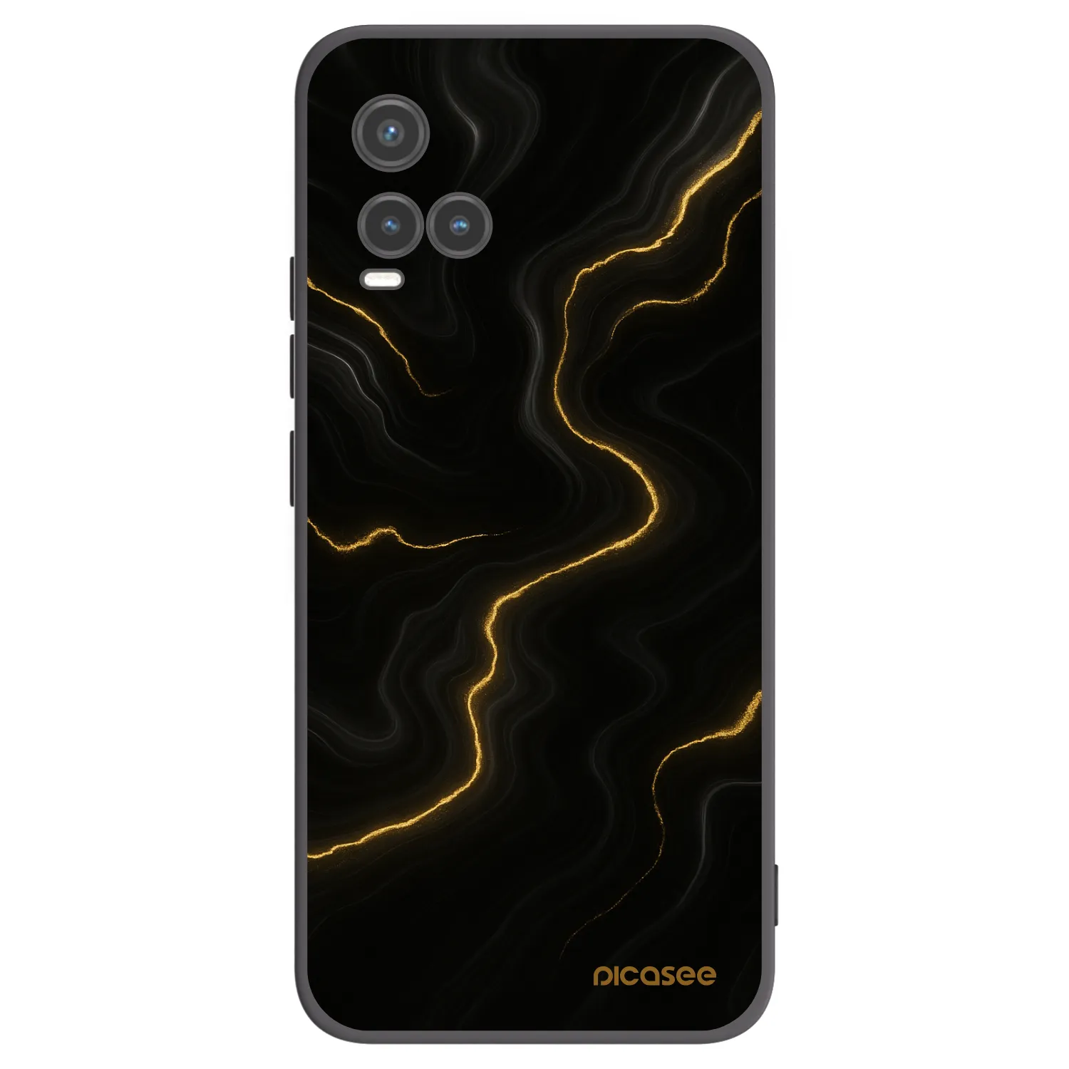 Picasee Μαύρη θήκη σιλικόνης για Vivo Y33s - Thunder