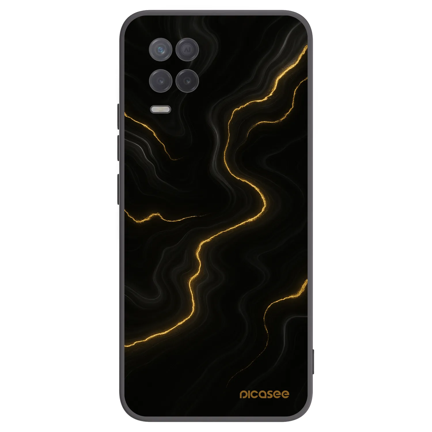 Picasee Μαύρη θήκη σιλικόνης για Realme 8 5G - Thunder