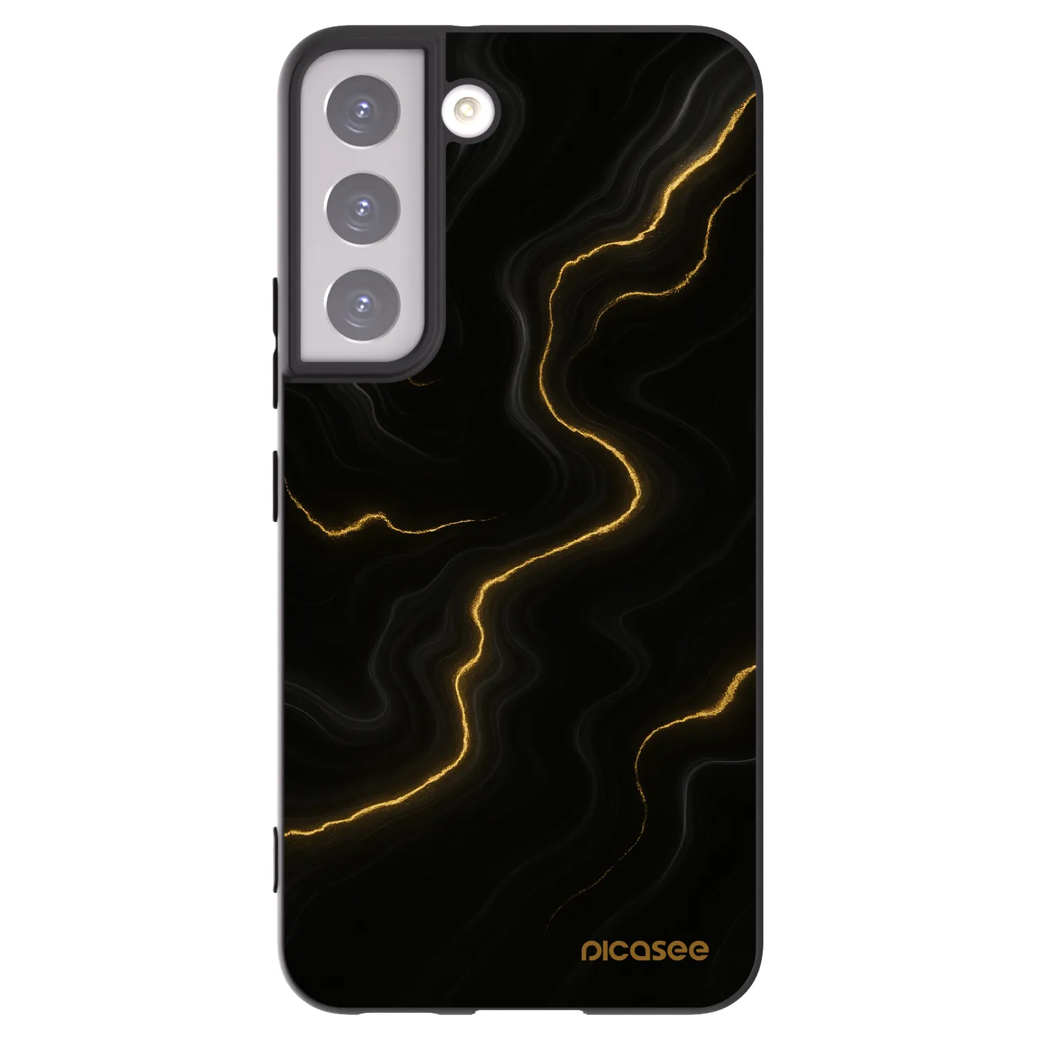 Picasee Μαύρη θήκη σιλικόνης για Samsung Galaxy S22 5G - Thunder