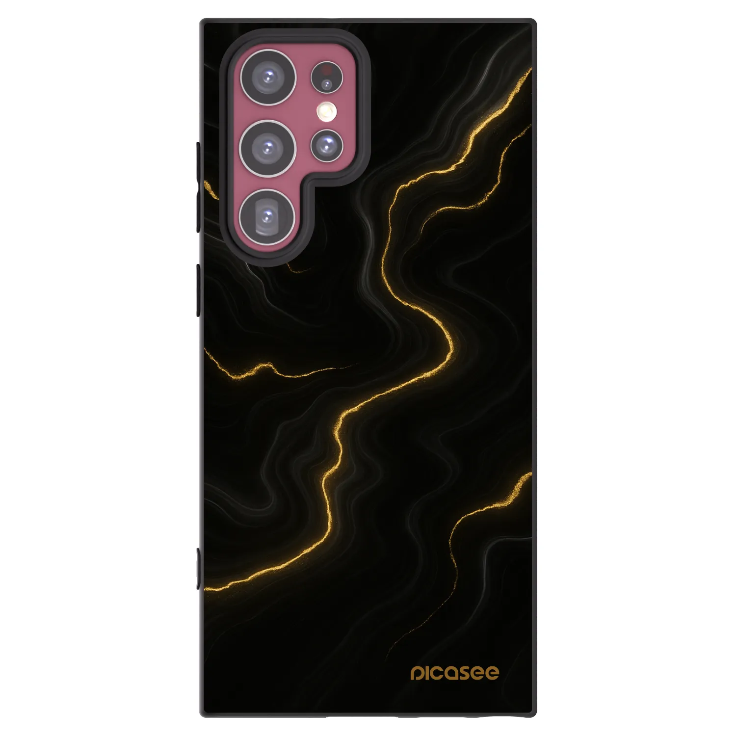 Picasee Μαύρη θήκη σιλικόνης για Samsung Galaxy S22 Ultra 5G - Thunder