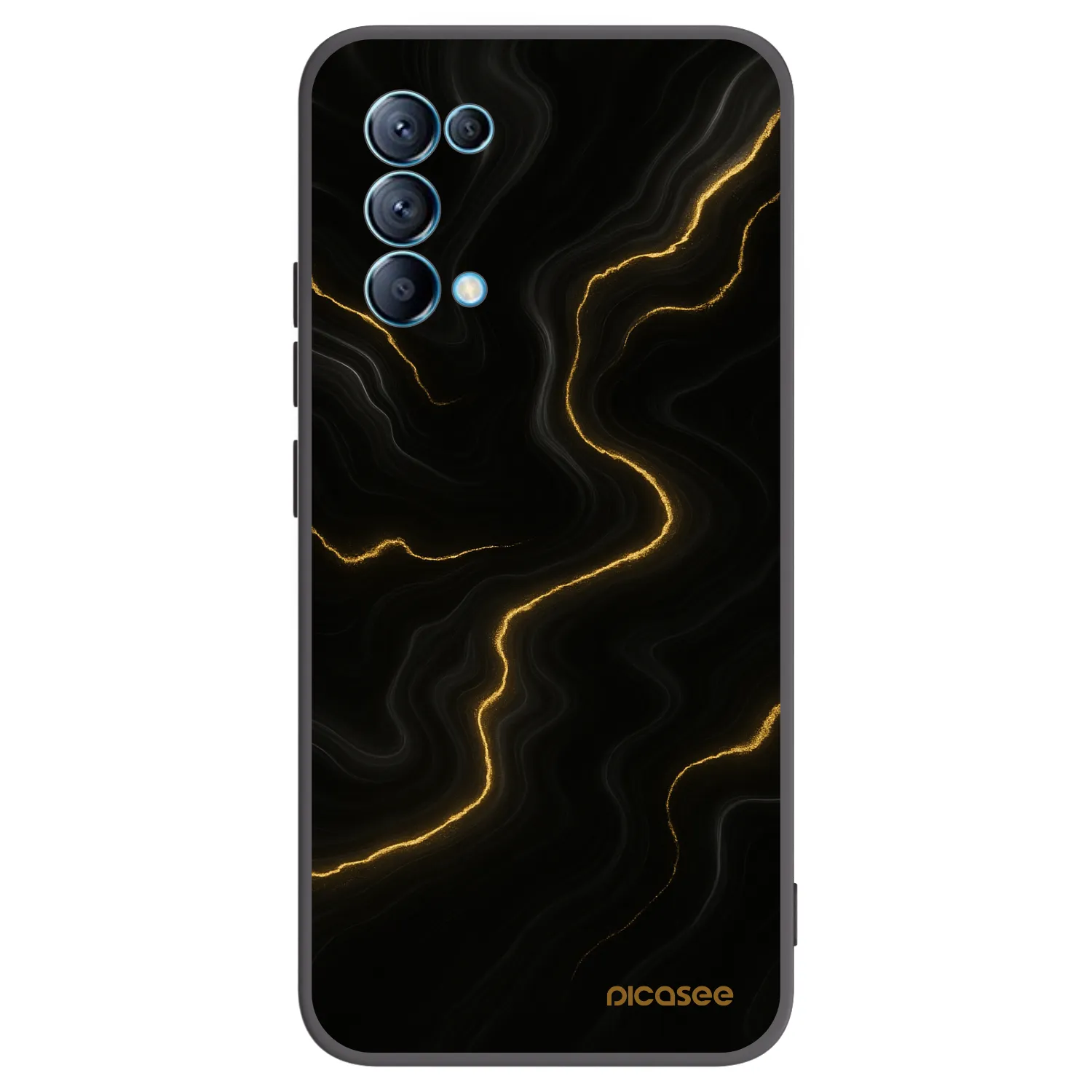 Picasee Μαύρη θήκη σιλικόνης για OPPO Reno 5 5G - Thunder