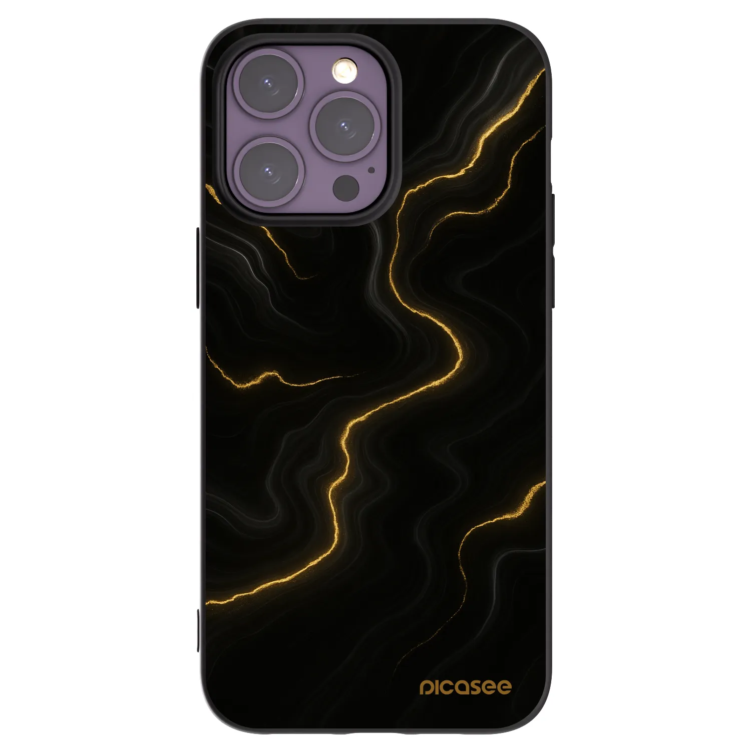 Picasee Μαύρη θήκη σιλικόνης για Apple iPhone 14 Pro Max - Thunder