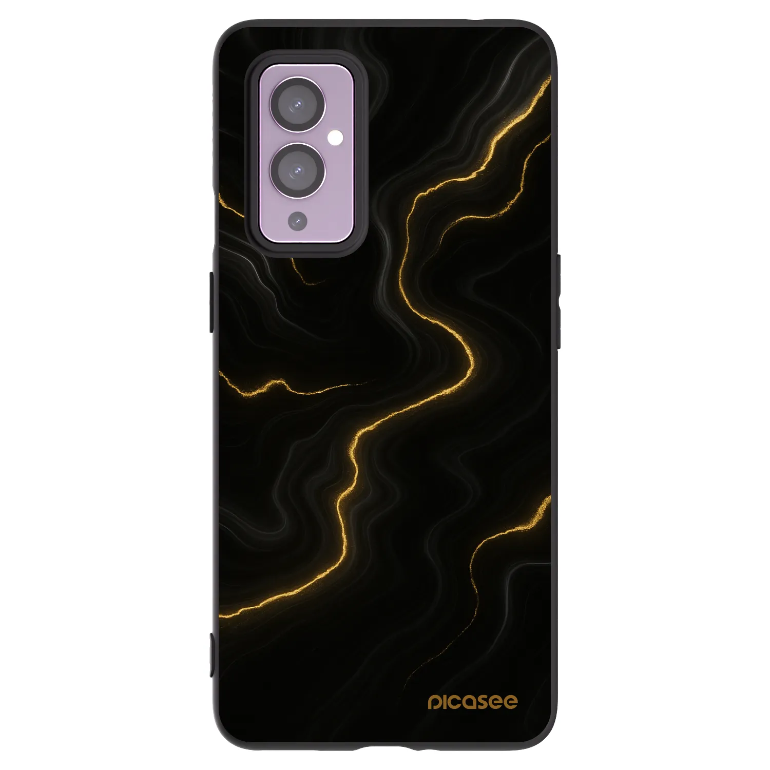 Picasee Μαύρη θήκη σιλικόνης για OnePlus 9 - Thunder