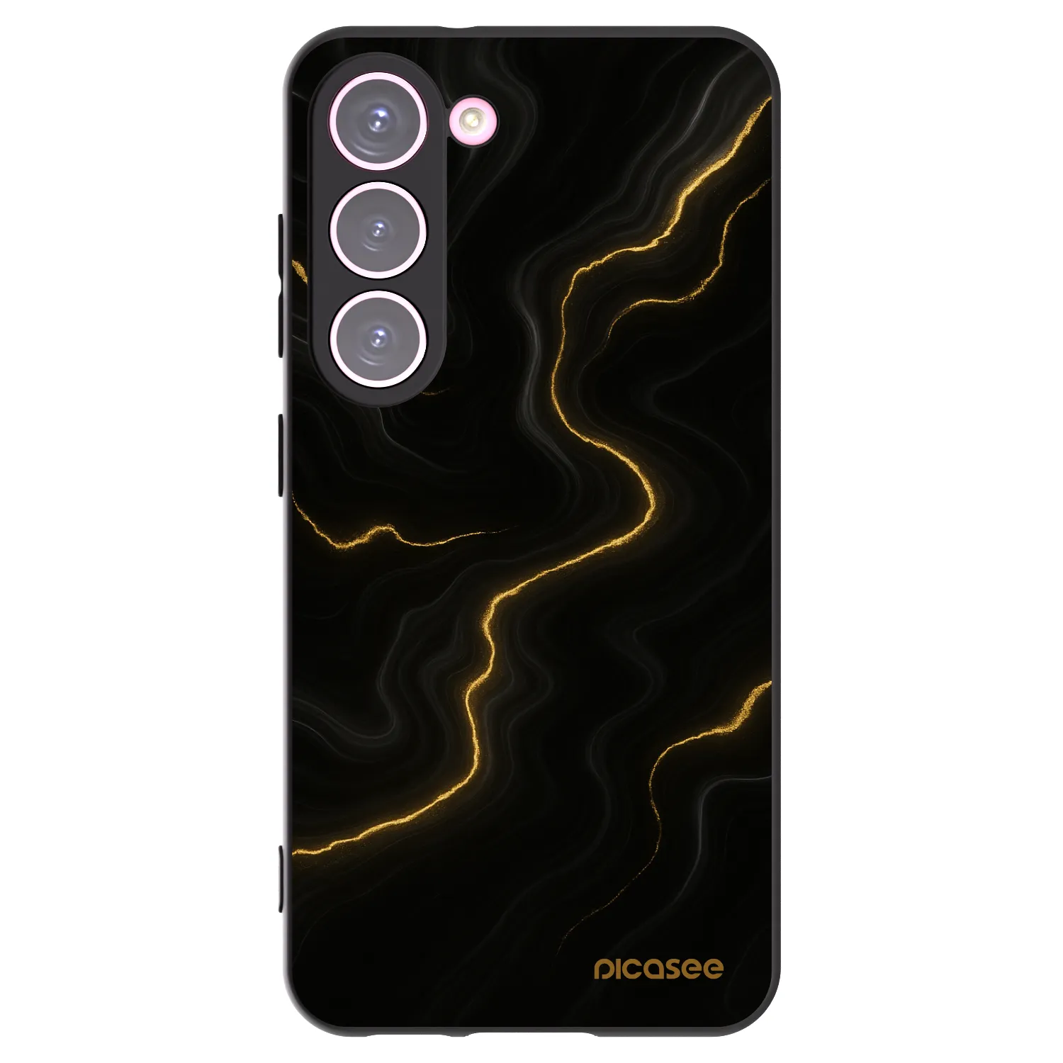 Picasee Μαύρη θήκη σιλικόνης για Samsung Galaxy S23 5G - Thunder