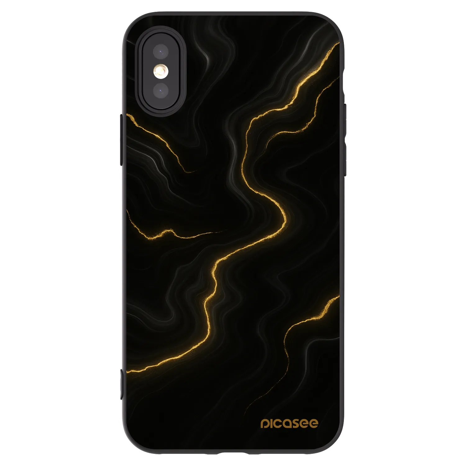 Picasee Μαύρη θήκη σιλικόνης για Apple iPhone X/XS - Thunder