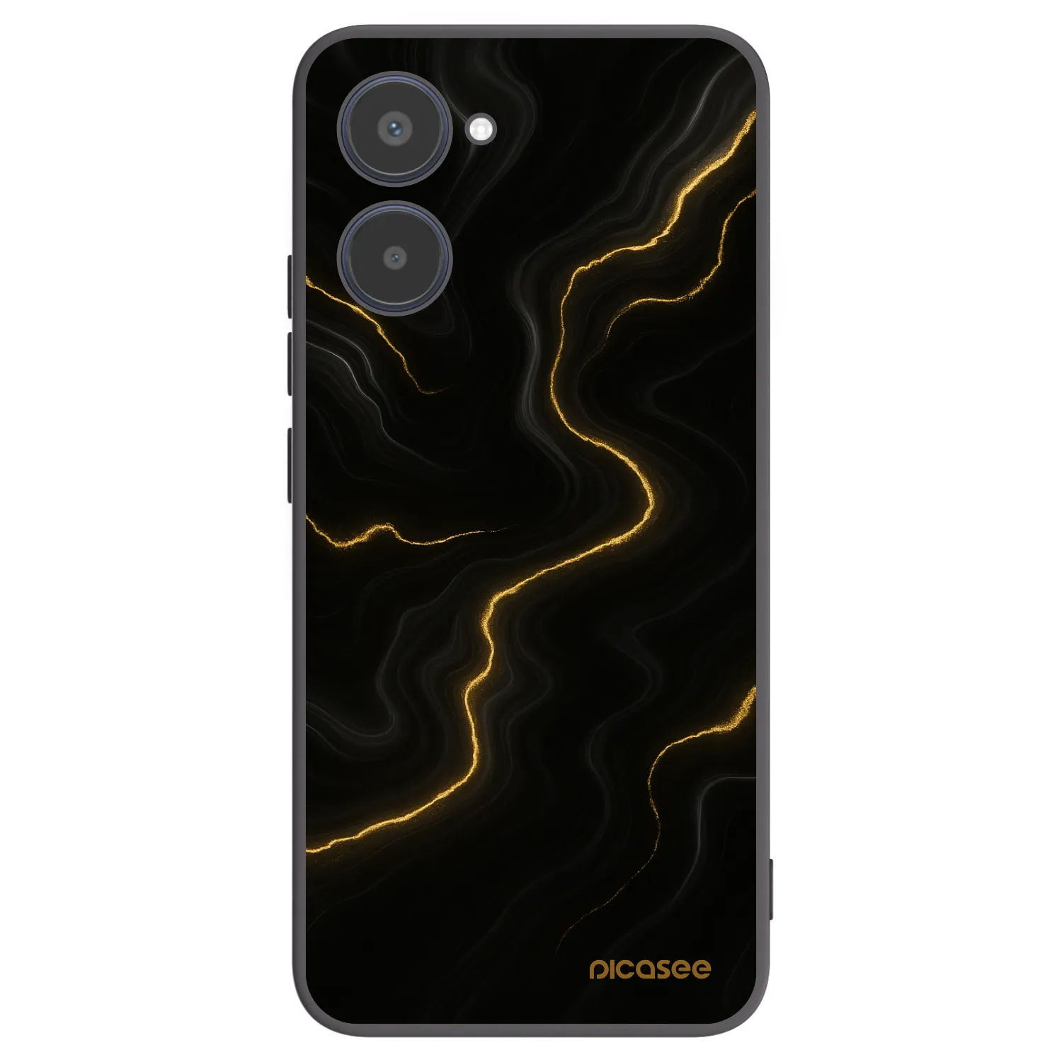 Picasee Μαύρη θήκη σιλικόνης για Realme 10 4G - Thunder