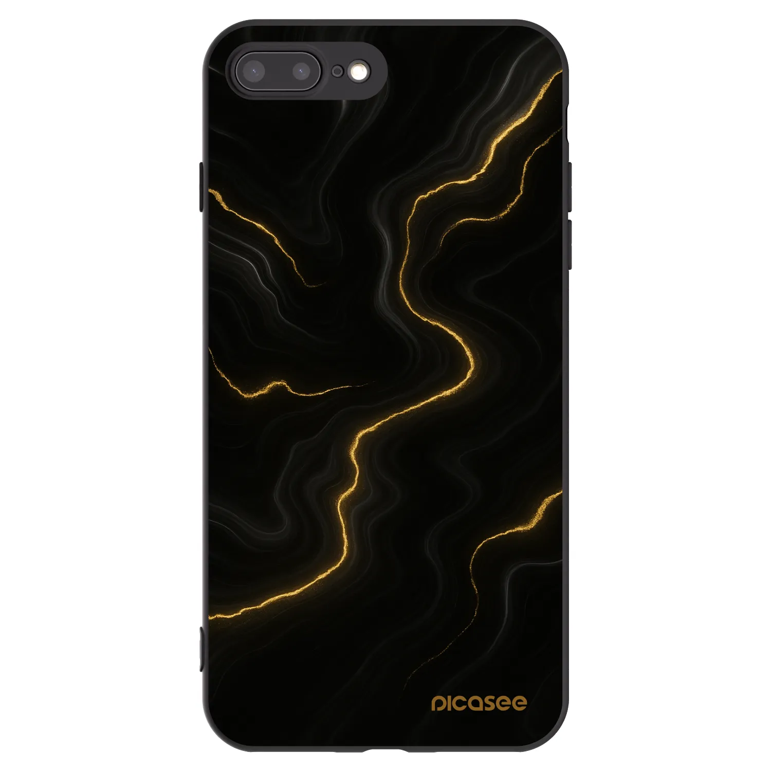 Picasee Μαύρη θήκη σιλικόνης για Apple iPhone 7 Plus - Thunder