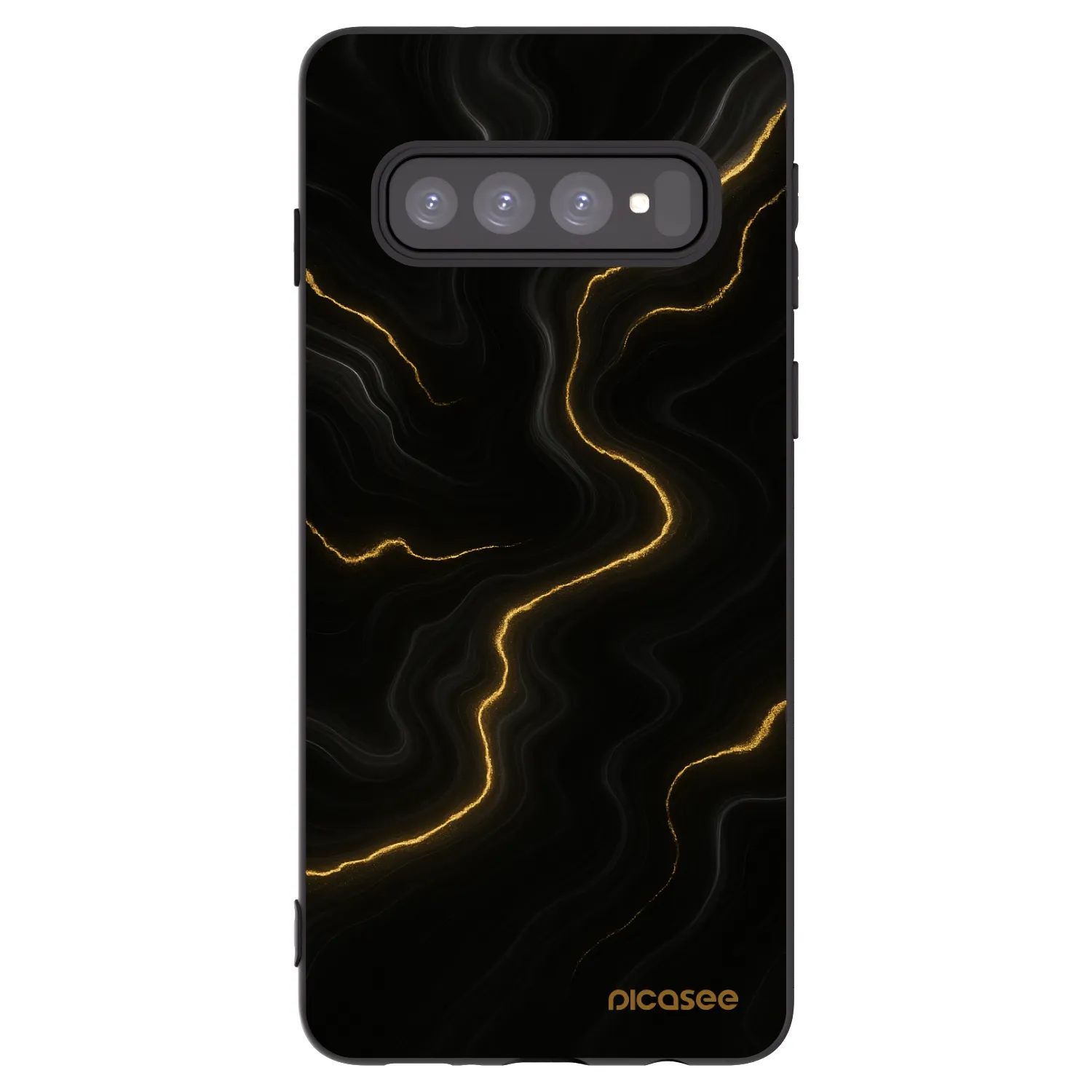 Picasee Μαύρη θήκη σιλικόνης για Samsung Galaxy S10 G973 - Thunder