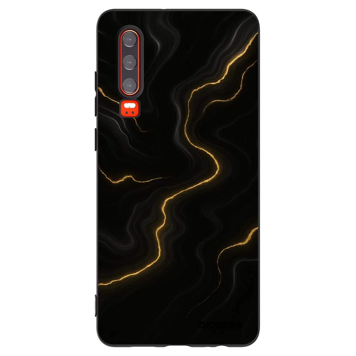Picasee Μαύρη θήκη σιλικόνης για Huawei P30 - Thunder