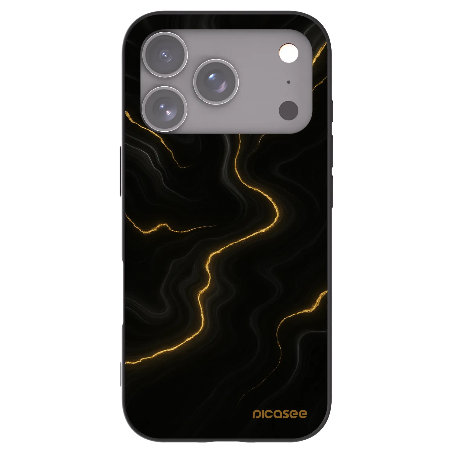 Picasee Μαύρη θήκη σιλικόνης για Apple iPhone 17 Pro - Thunder