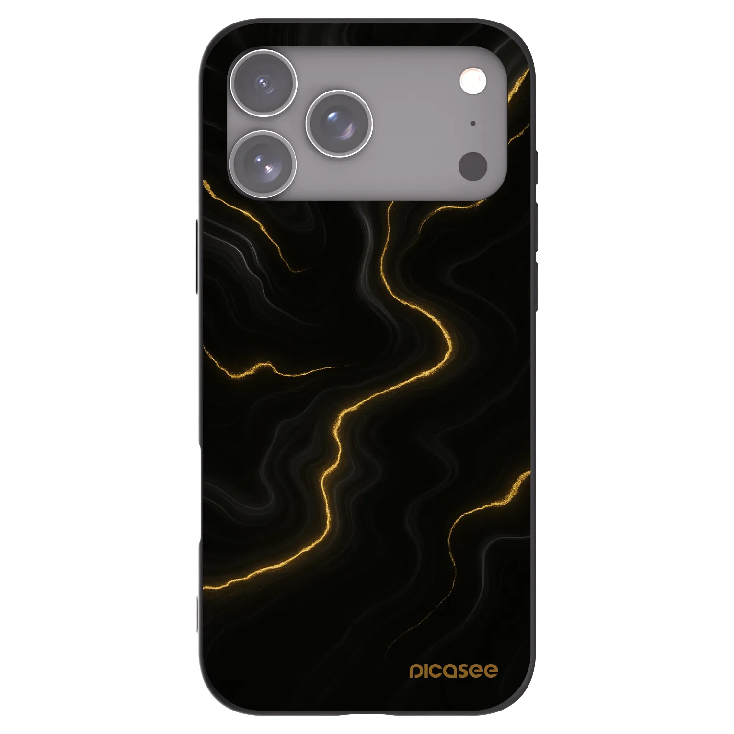 Picasee Μαύρη θήκη σιλικόνης για Apple iPhone 17 Pro Max - Thunder