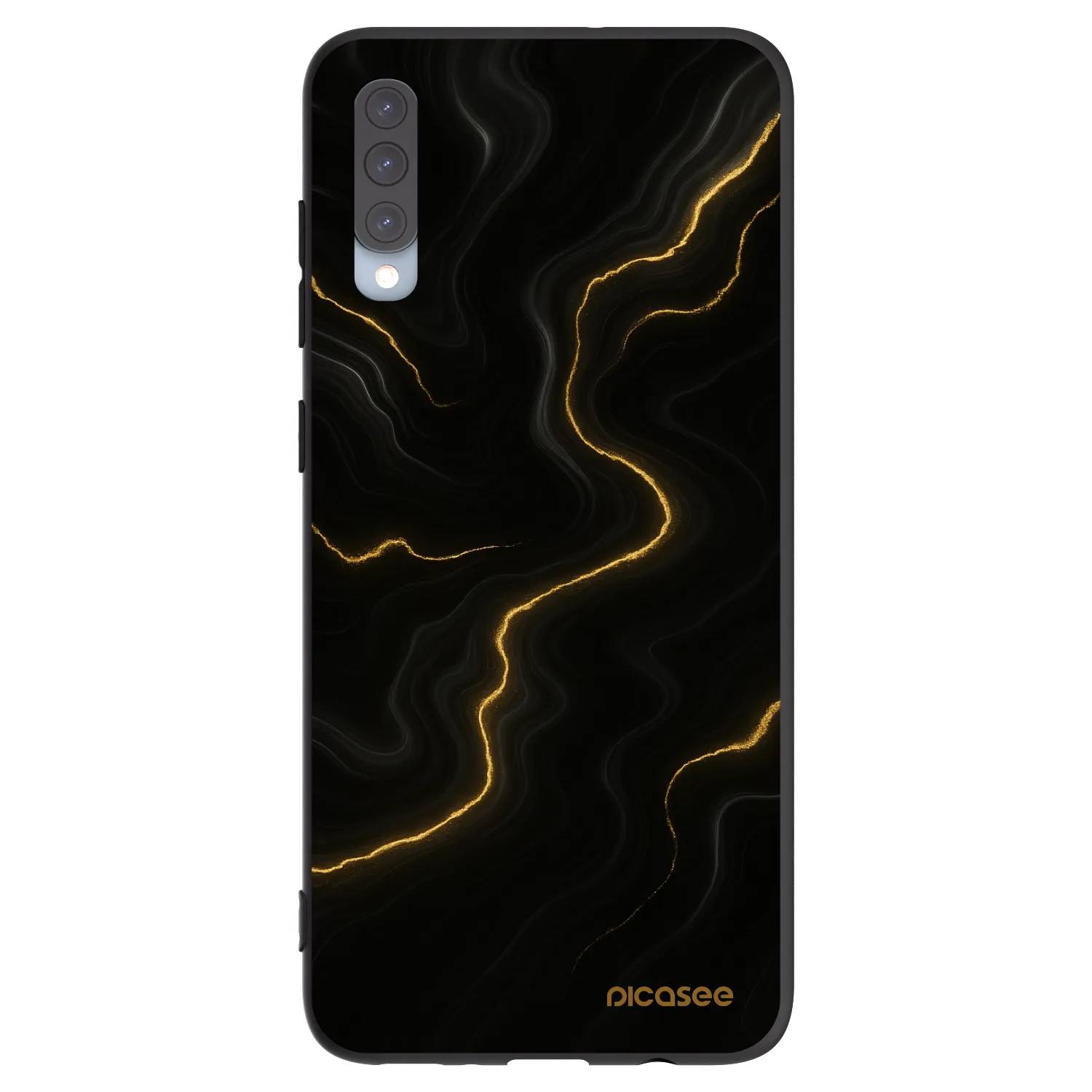 Picasee Μαύρη θήκη σιλικόνης για Samsung Galaxy A70 A705F - Thunder