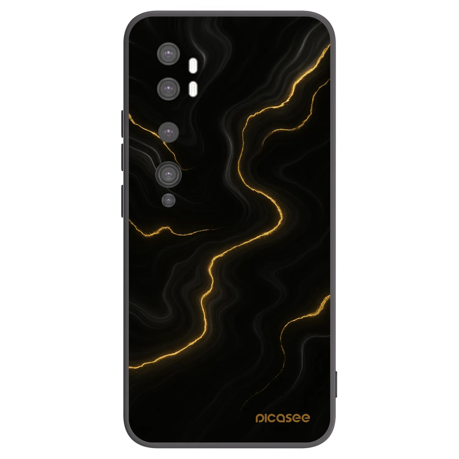 Picasee Μαύρη θήκη σιλικόνης για Xiaomi Mi Note 10 (Pro) - Thunder