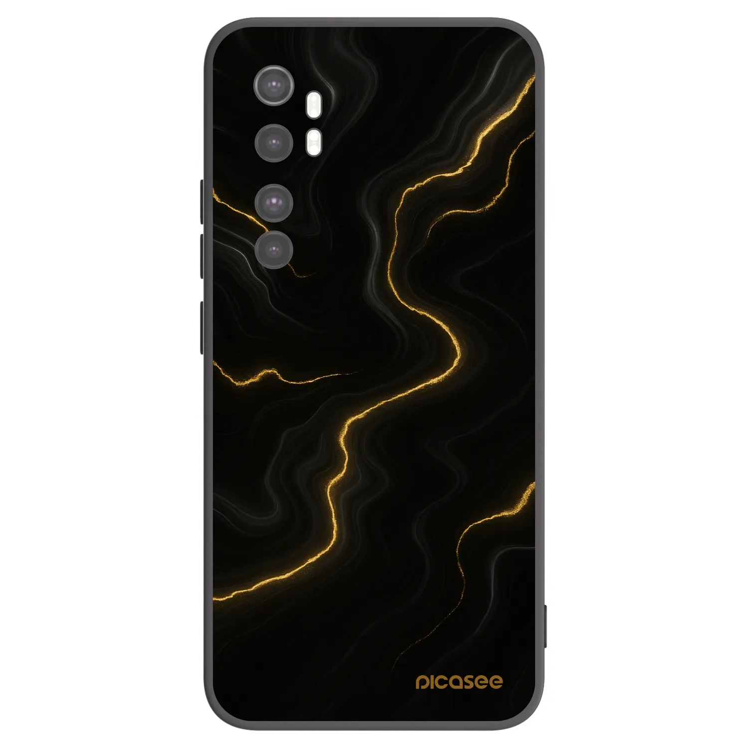 Picasee Μαύρη θήκη σιλικόνης για Xiaomi Mi Note 10 Lite - Thunder