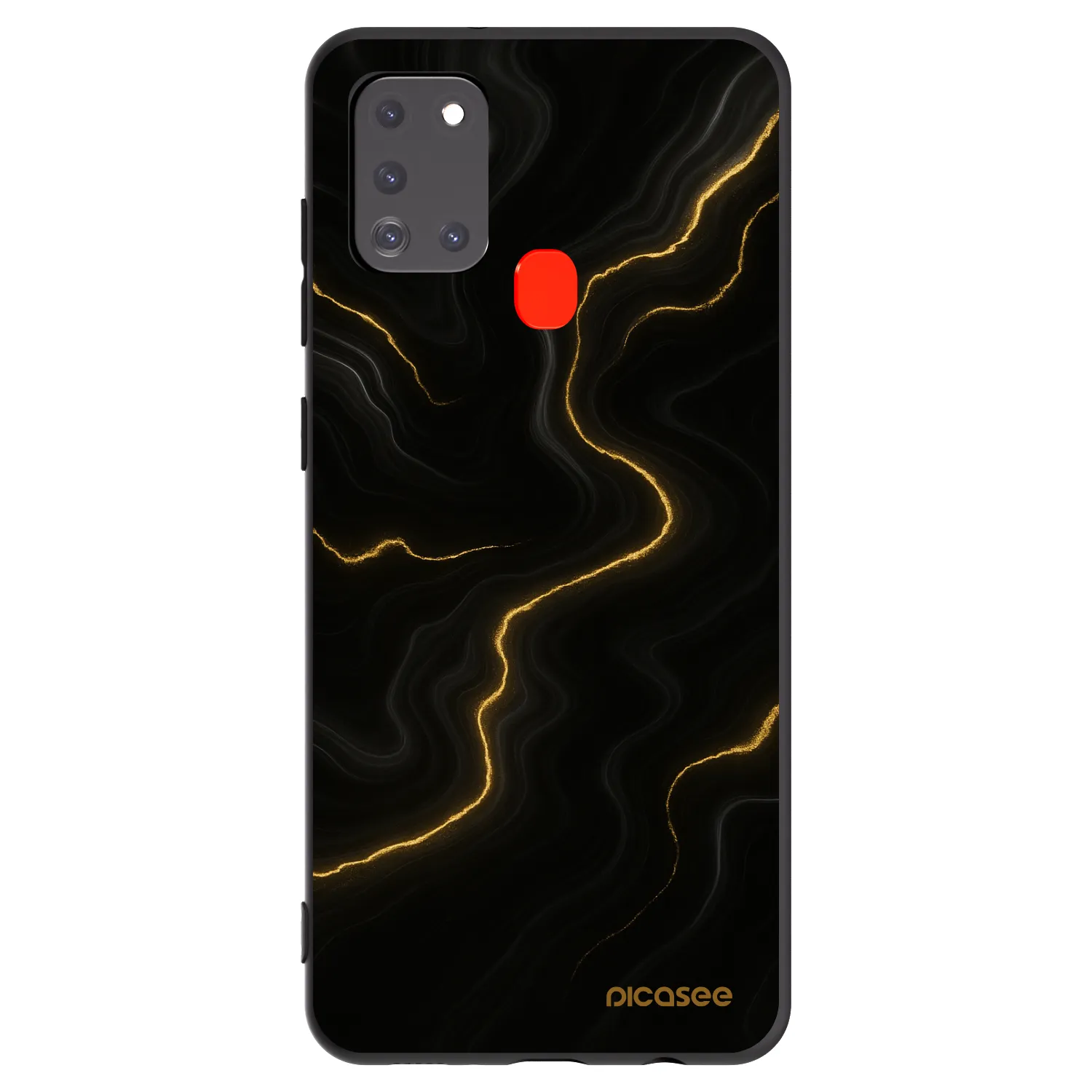 Picasee Μαύρη θήκη σιλικόνης για Samsung Galaxy A21s - Thunder