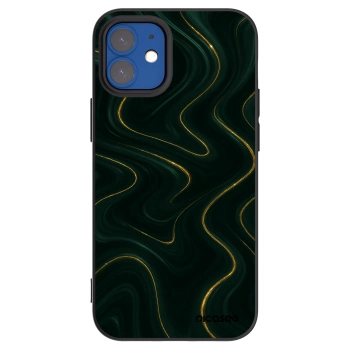 Picasee Μαύρη θήκη σιλικόνης για Apple iPhone 12 mini - Vawes