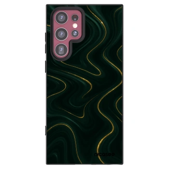 Picasee Μαύρη θήκη σιλικόνης για Samsung Galaxy S22 Ultra 5G - Vawes