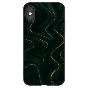 Picasee Μαύρη θήκη σιλικόνης για Apple iPhone X/XS - Vawes