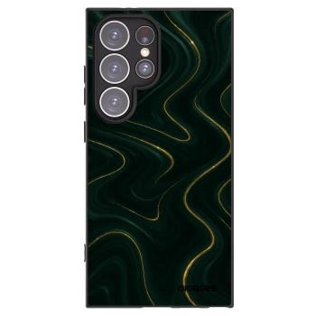 Picasee Μαύρη θήκη σιλικόνης για Samsung Galaxy S24 Ultra S928B 5G - Vawes