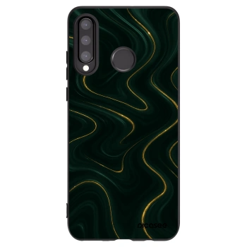 Picasee Μαύρη θήκη σιλικόνης για Huawei P30 Lite - Vawes
