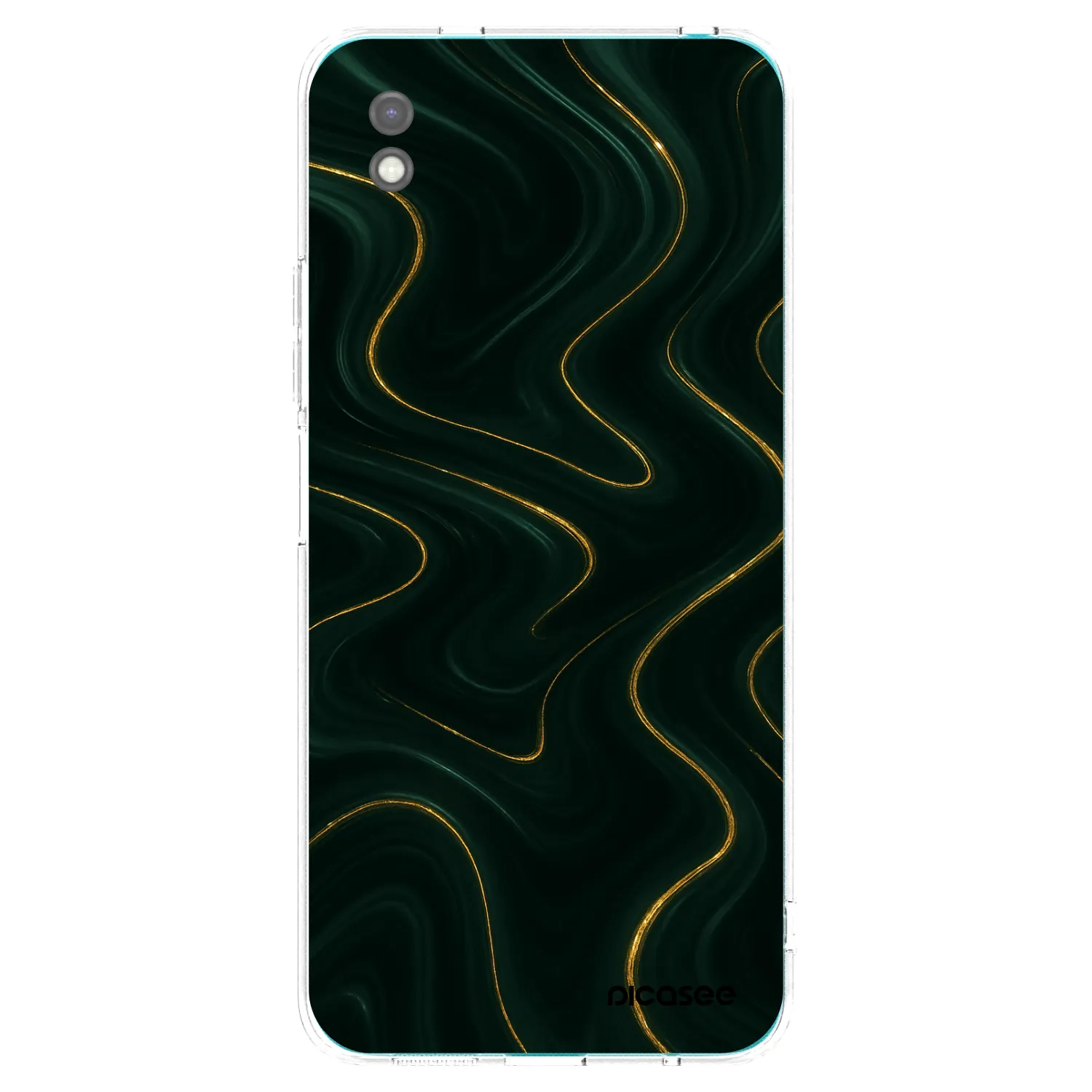 Picasee Μαύρη θήκη σιλικόνης για Xiaomi Redmi 9A - Vawes