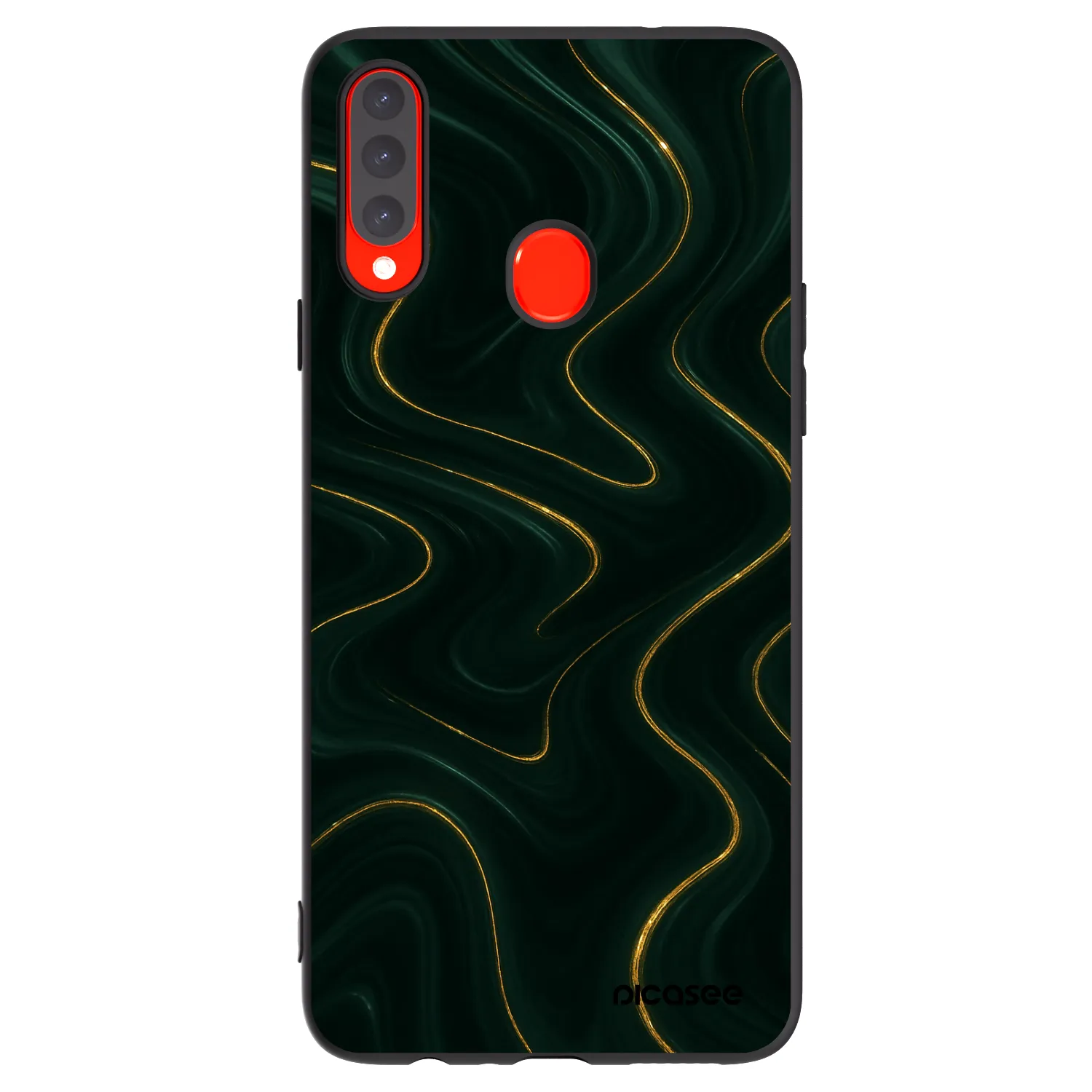 Picasee Μαύρη θήκη σιλικόνης για Samsung Galaxy A20s - Vawes