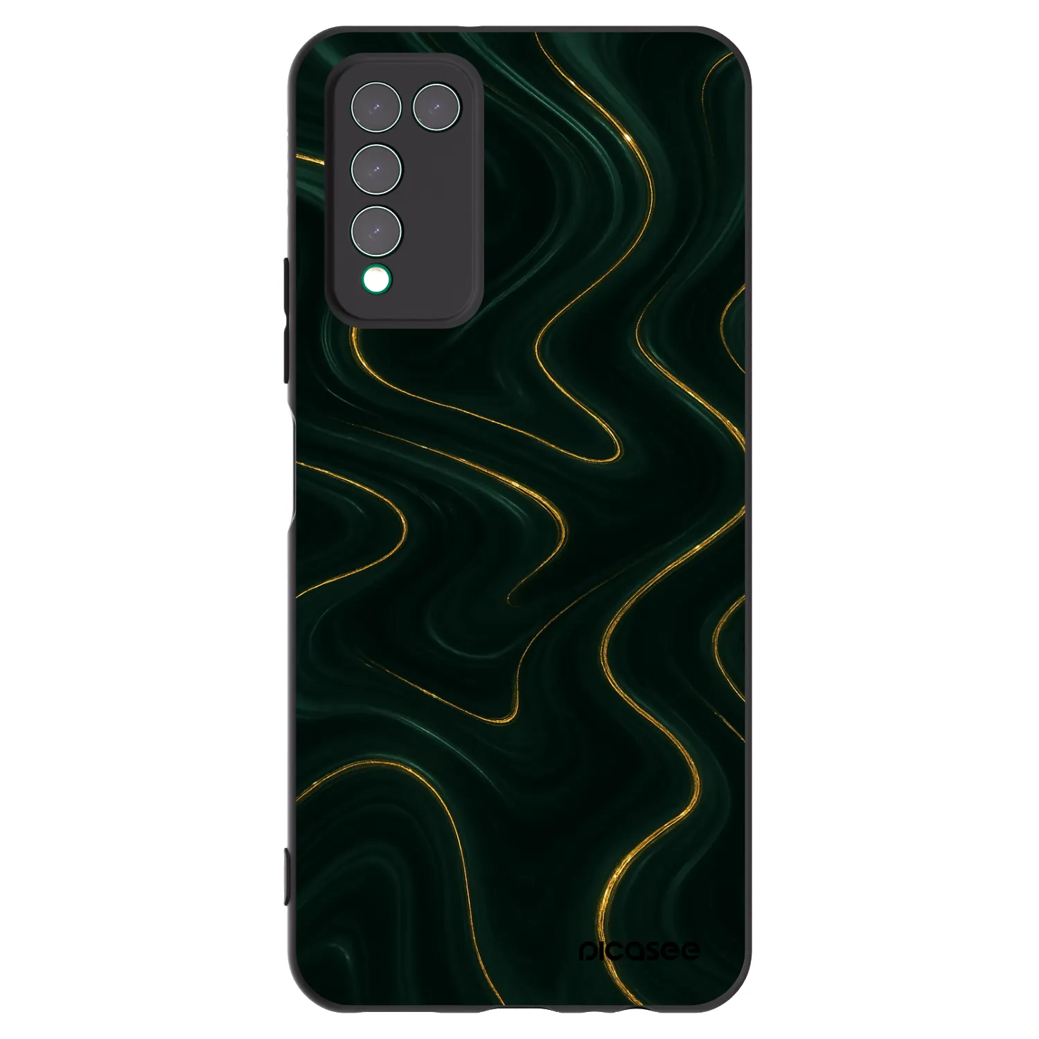Picasee Μαύρη θήκη σιλικόνης για Honor 10X Lite - Vawes