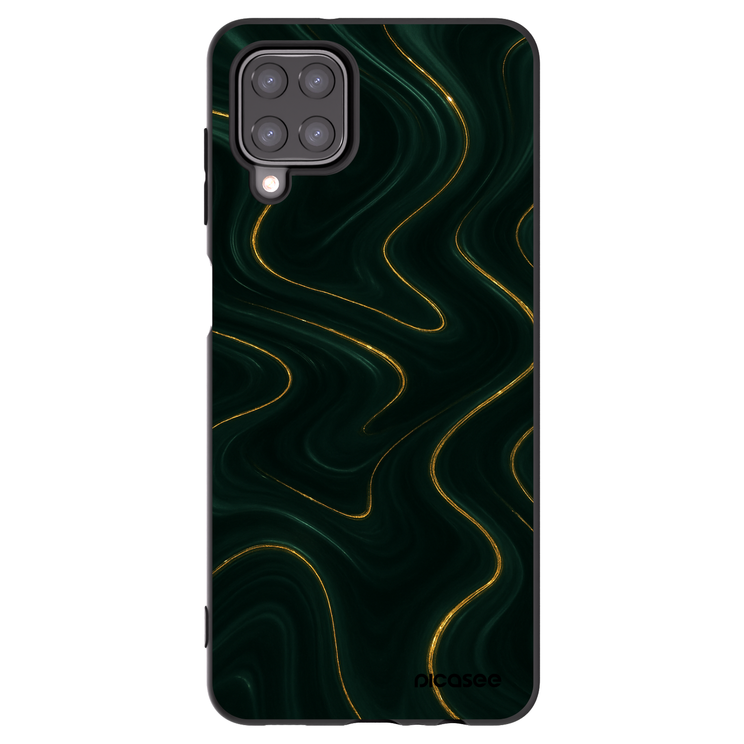 Picasee Μαύρη θήκη σιλικόνης για Samsung Galaxy A12 A125F - Vawes