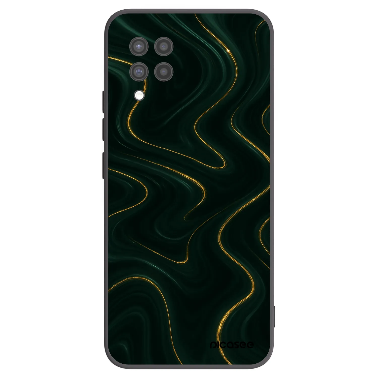 Picasee Μαύρη θήκη σιλικόνης για Samsung Galaxy A42 A426B - Vawes