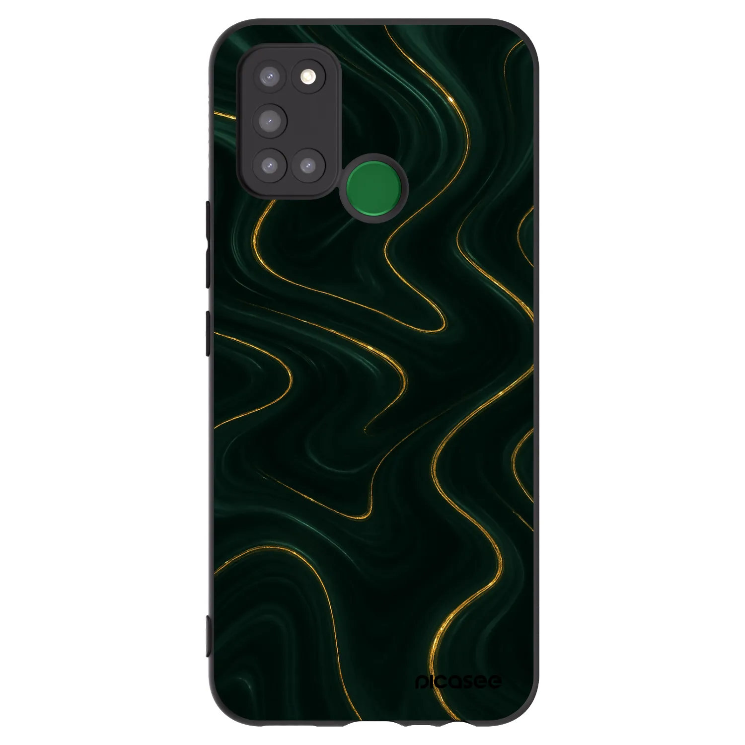 Picasee Μαύρη θήκη σιλικόνης για Realme 7i - Vawes