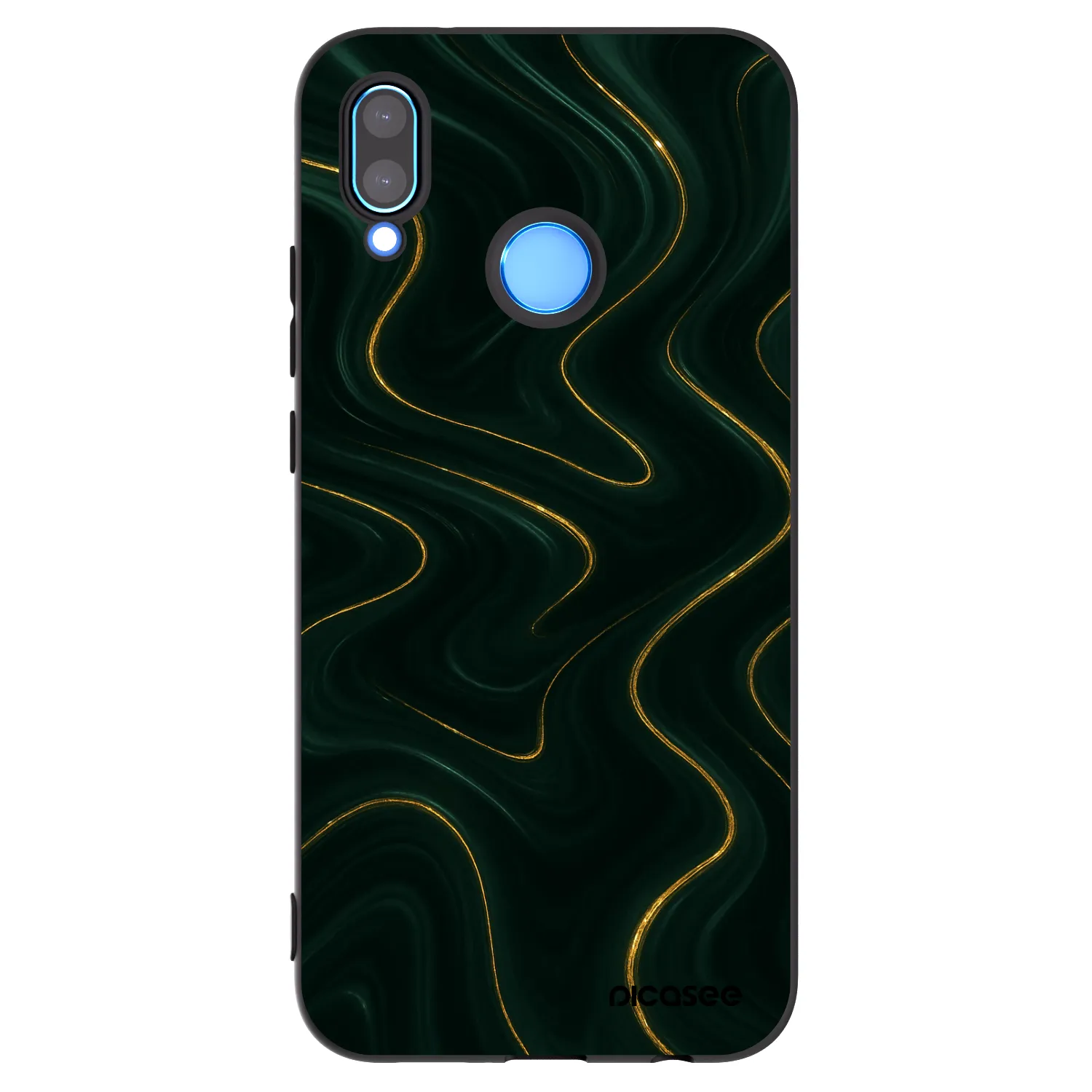 Picasee Μαύρη θήκη σιλικόνης για Huawei P20 Lite - Vawes