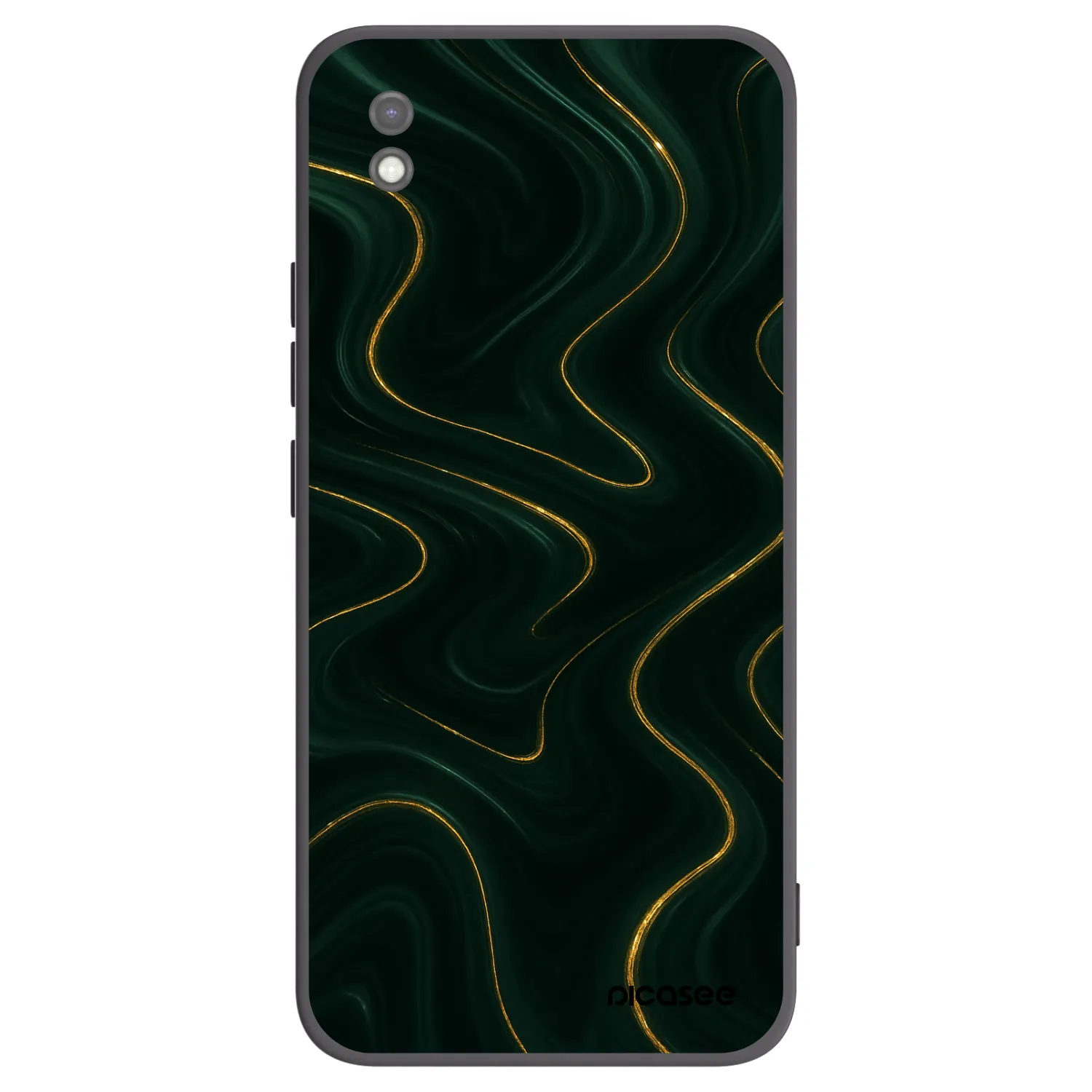 Picasee Μαύρη θήκη σιλικόνης για Xiaomi Redmi 9AT - Vawes