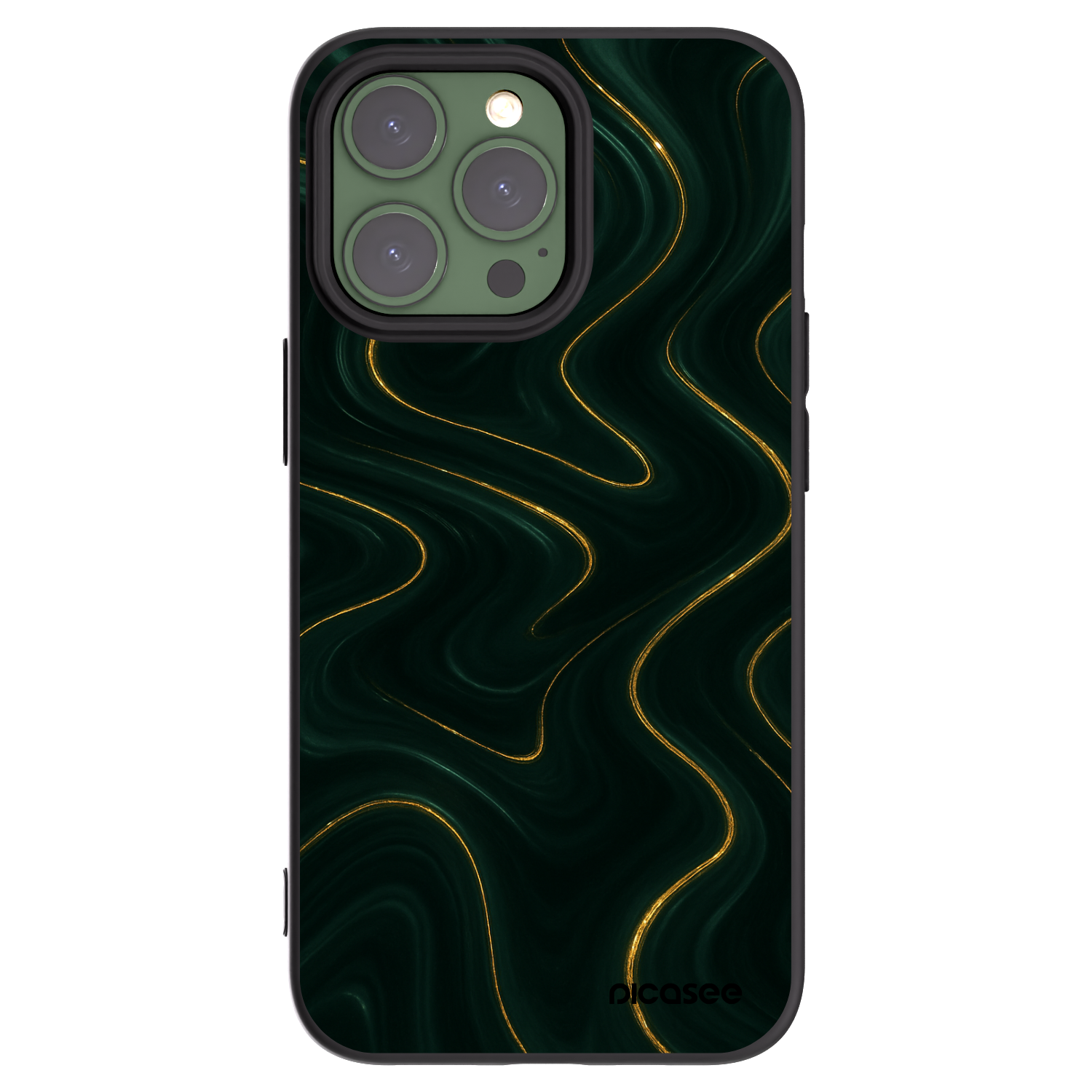 Picasee Μαύρη θήκη σιλικόνης για Apple iPhone 13 Pro - Vawes
