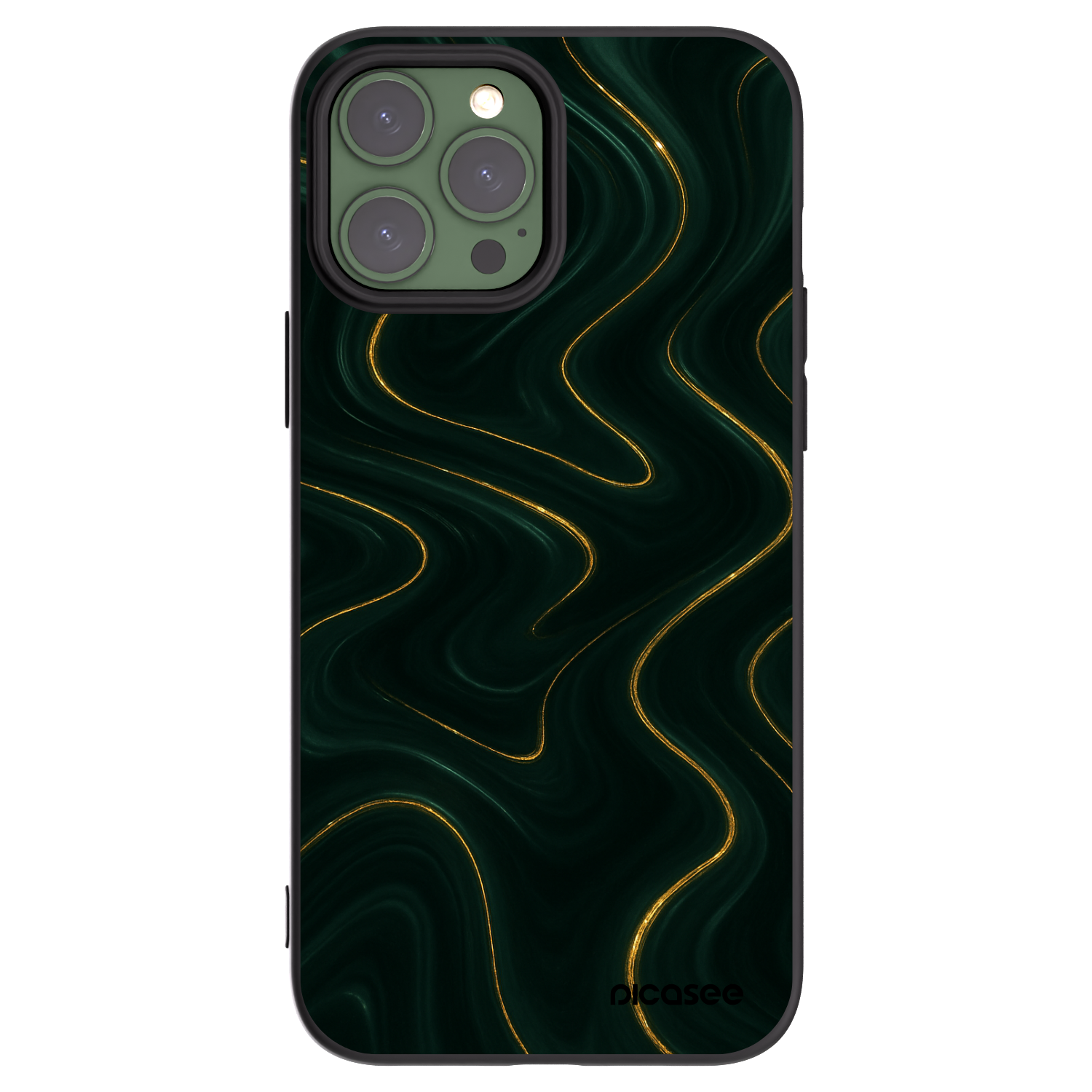 Picasee Μαύρη θήκη σιλικόνης για Apple iPhone 13 Pro Max - Vawes