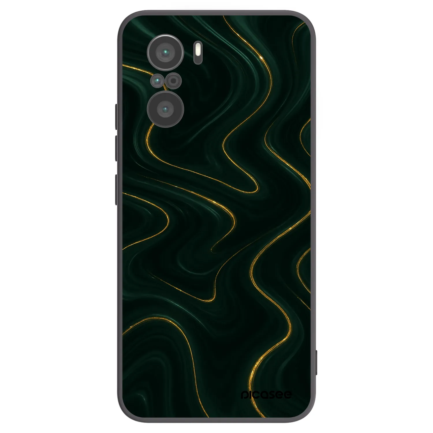 Picasee Μαύρη θήκη σιλικόνης για Xiaomi Poco F3 - Vawes