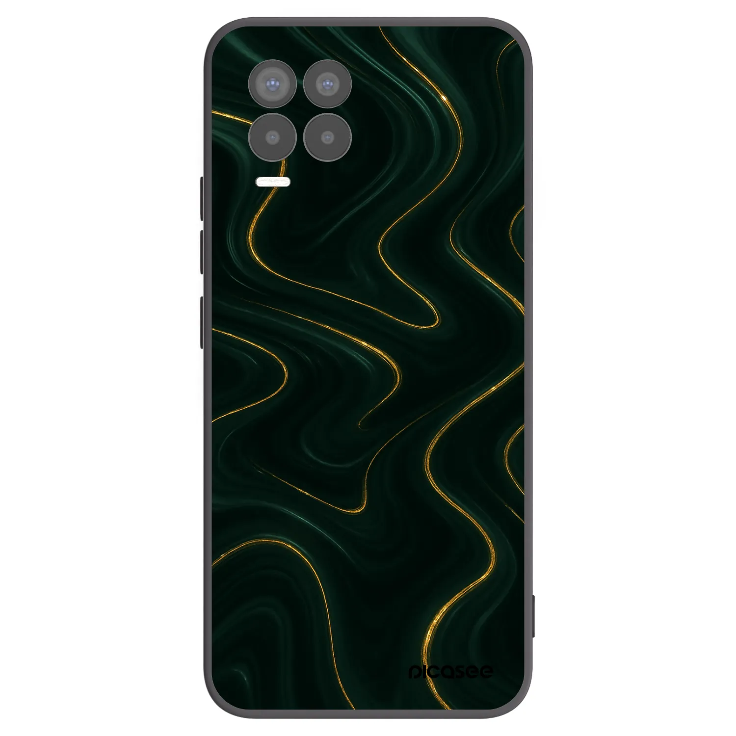 Picasee Μαύρη θήκη σιλικόνης για Realme 8 4G - Vawes