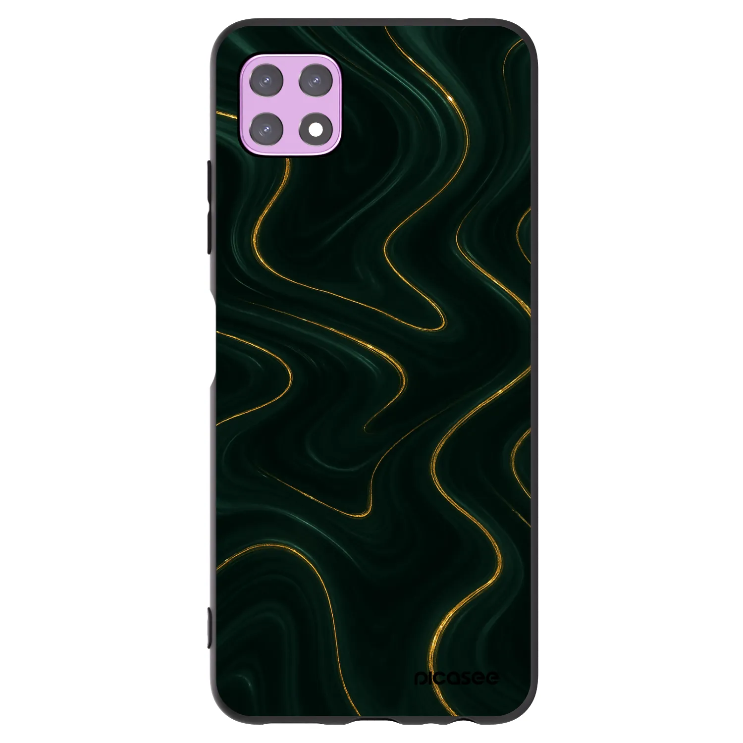 Picasee Μαύρη θήκη σιλικόνης για Samsung Galaxy A22 A226B 5G - Vawes