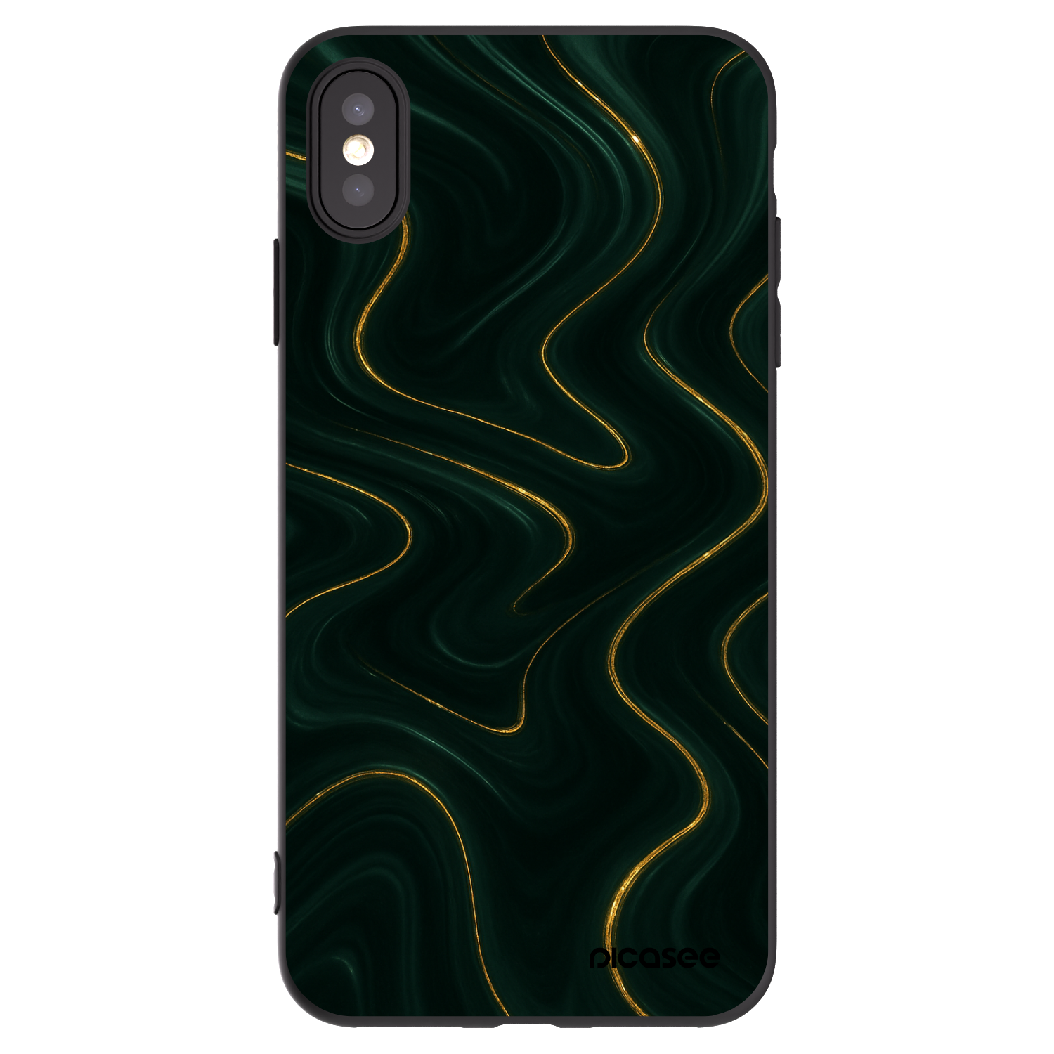 Picasee Μαύρη θήκη σιλικόνης για Apple iPhone XS Max - Vawes