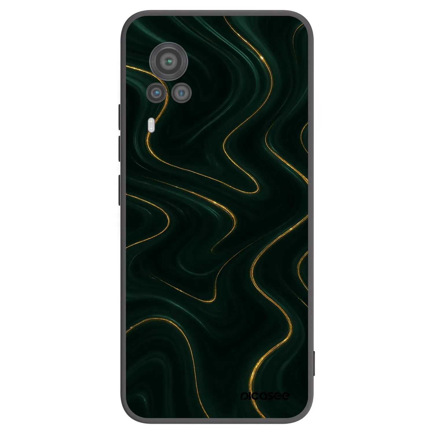 Picasee Μαύρη θήκη σιλικόνης για Vivo X60 Pro 5G - Vawes