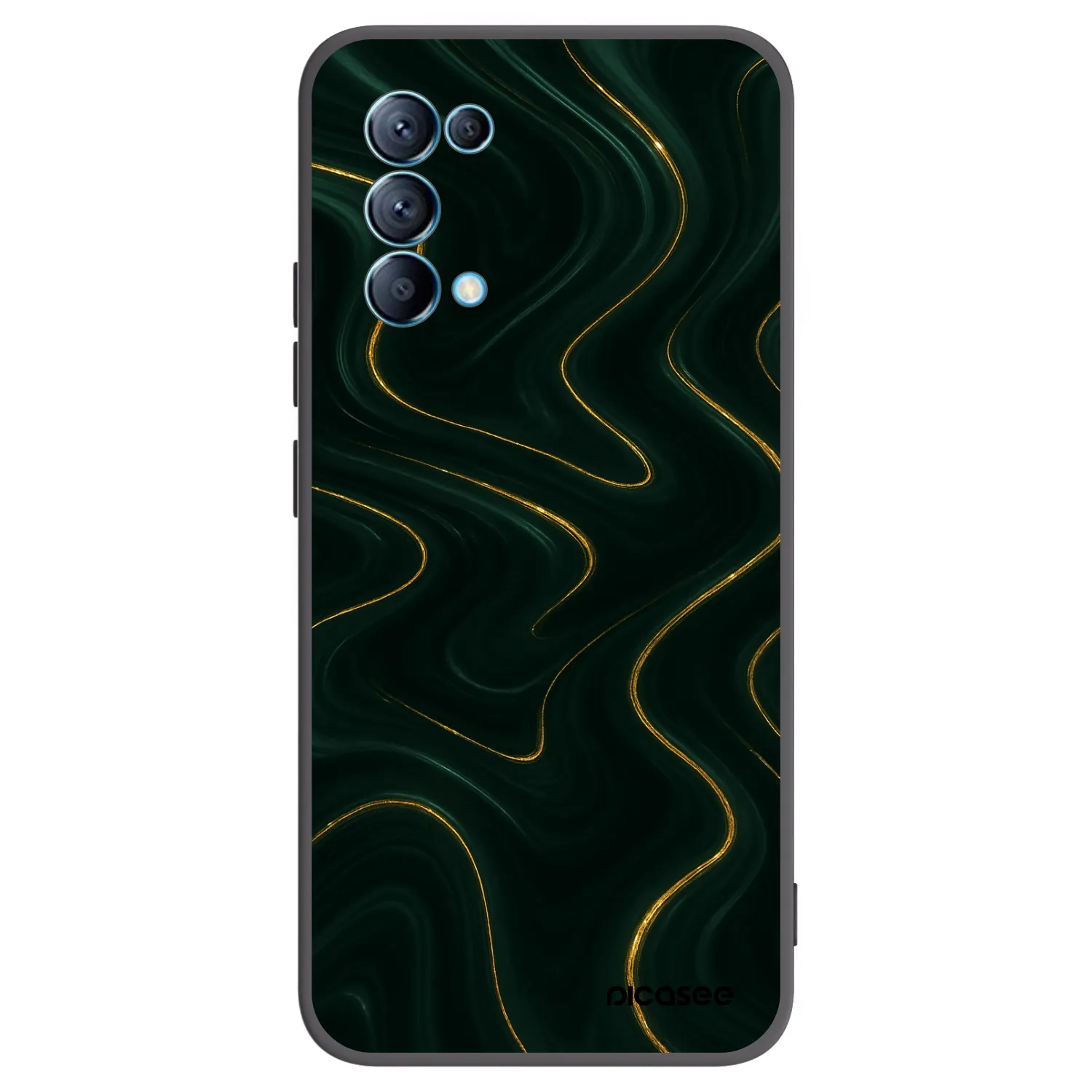 Picasee Μαύρη θήκη σιλικόνης για OPPO Reno 5 5G - Vawes