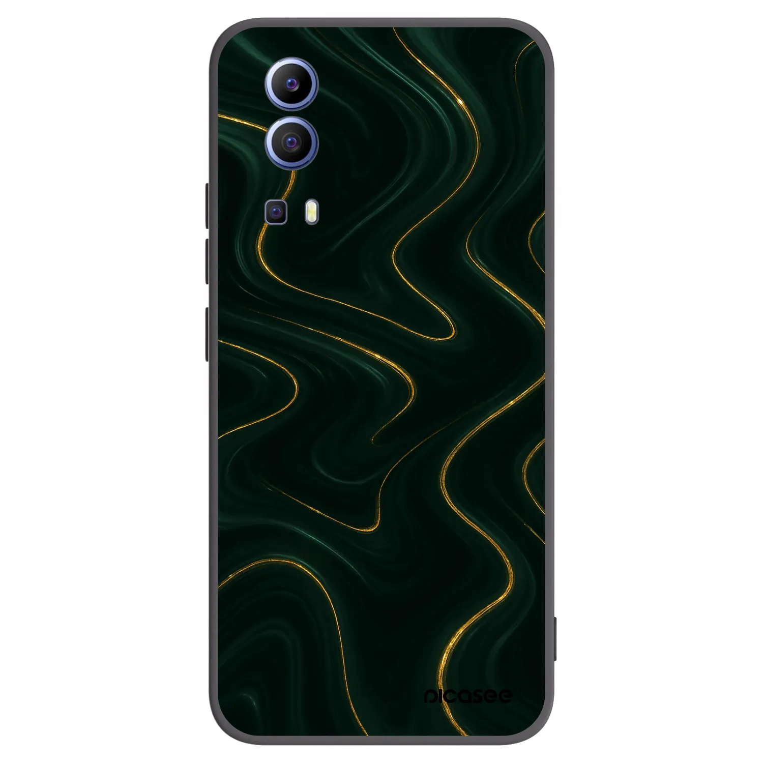 Picasee Μαύρη θήκη σιλικόνης για Vivo Y52 5G - Vawes