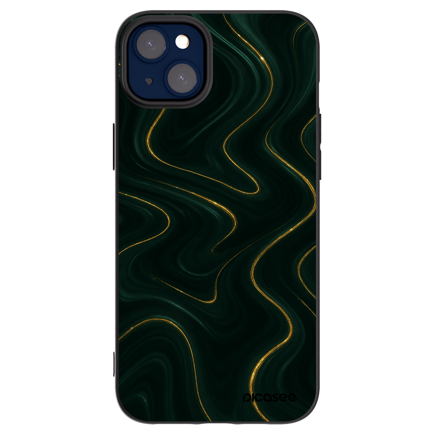 Picasee Μαύρη θήκη σιλικόνης για Apple iPhone 14 Plus - Vawes
